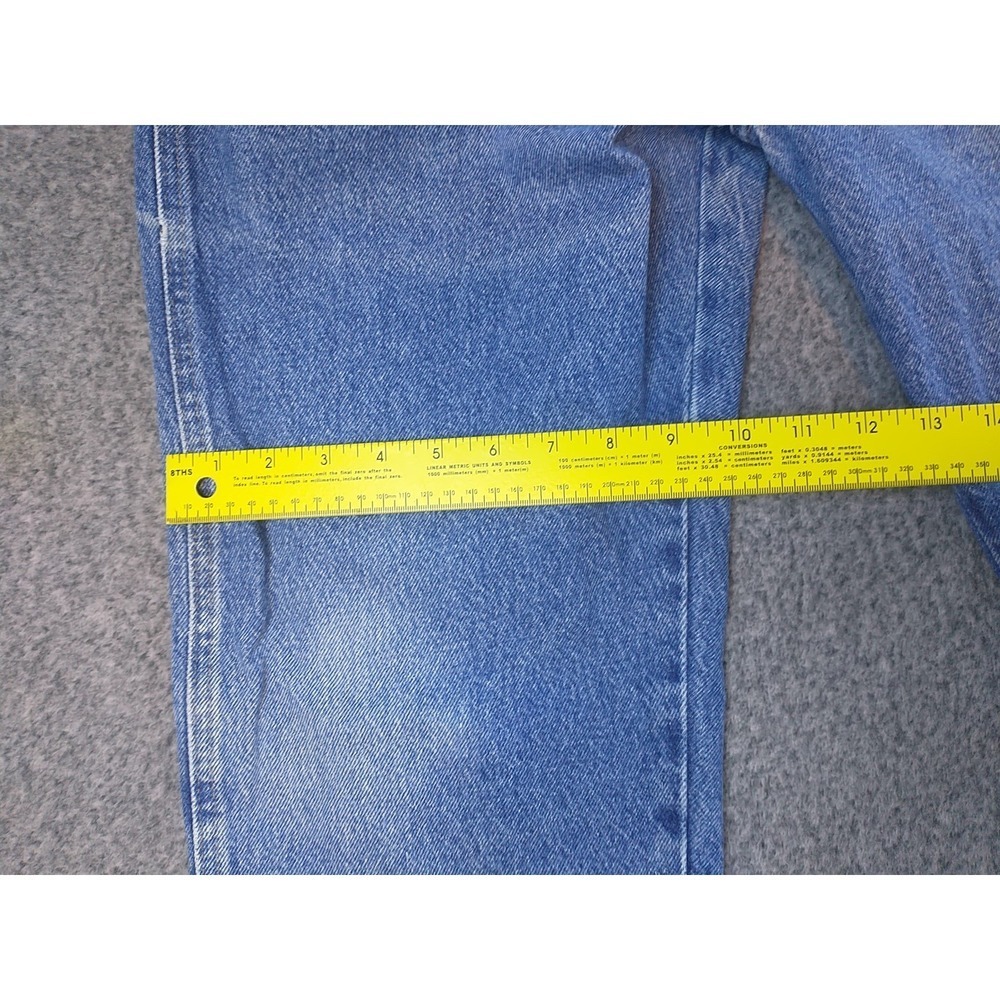 Wrangler 96501DS Mens Blue Denim Straight Leg Regular Fit Jeans 34x29 Distressed - Picture 11 of 16